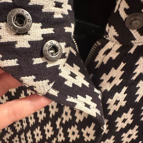 Lucky Brand black and white, Ikat print jacket. - Picture 2 of 5